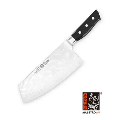 Maestro Wu A-7 Large Damascus Chinese Vegetable Cleaver